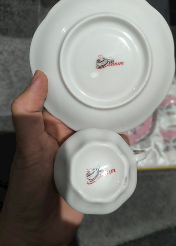 Pembe Çiçek Desenli 6'lı Fincan ve Tabak Seti - Görsel 5