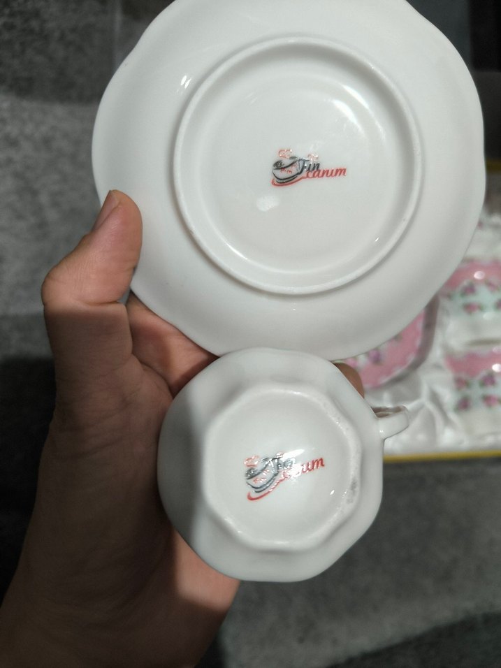 Pembe Çiçek Desenli 6'lı Fincan ve Tabak Seti - Görsel 5