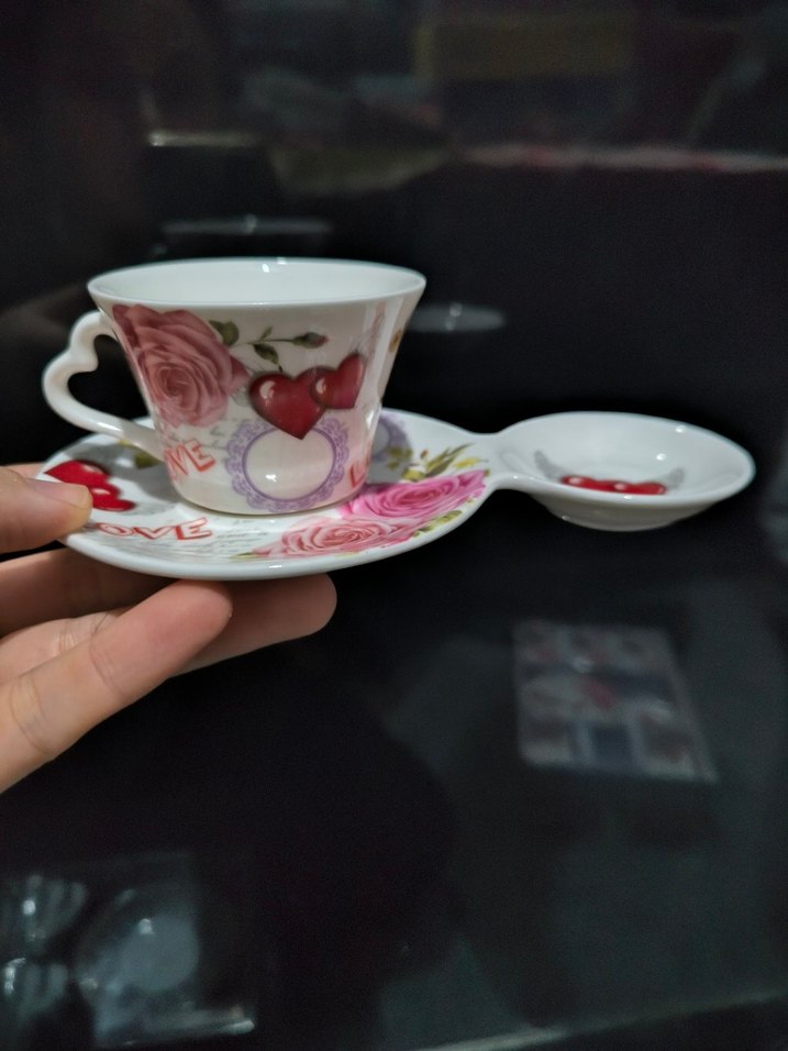 Çiçek Desenli 12 Parça Beyaz Kahve Fincanı Takımı - Görsel 5