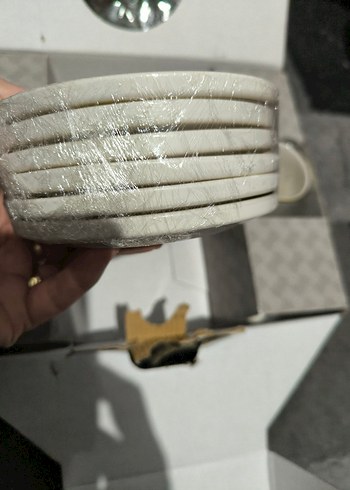 Beyaz Altın Detaylı Porselen Fincan Takımı - Görsel 5