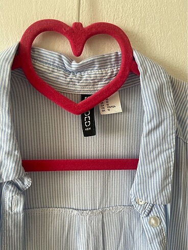H&M Hm mavi çizgili gömlek