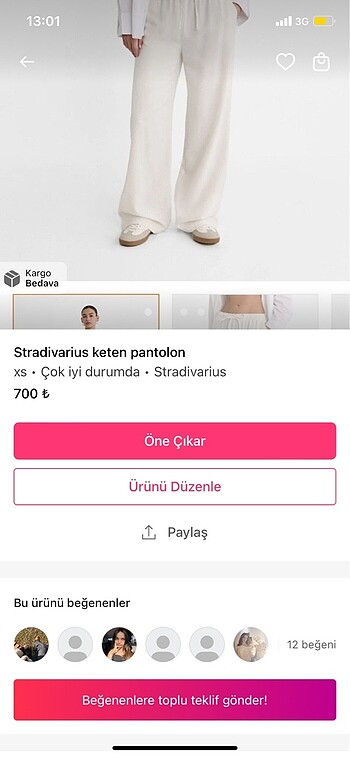 xs Beden Stradivarius pantolon