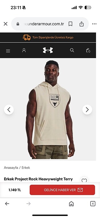 Under Armour Kolsuz Kapüşonlu Sweatshirt