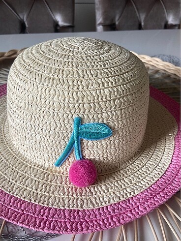 3-5 Yaş, 21 cm Beden pembe Renk Çocuk plaj şapkası