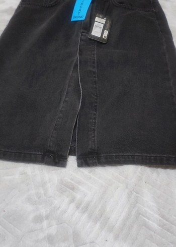 Primark Siyah Denim Midi Etek