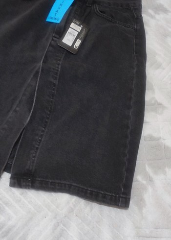 38 Beden siyah Renk Siyah Denim Midi Etek