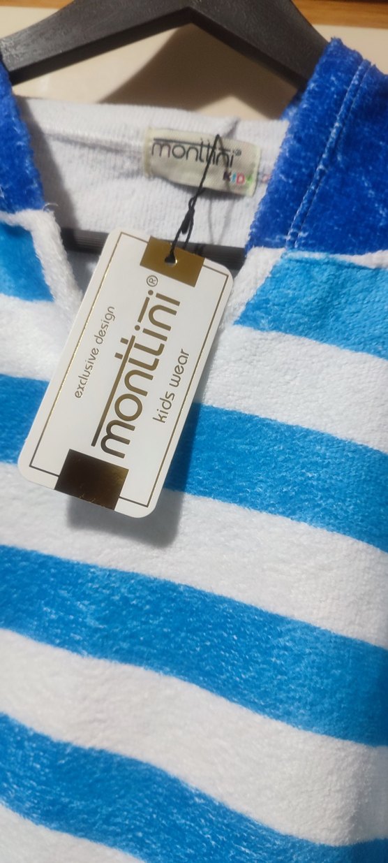 Mavi Baskılı Erkek Çocuk Bornozu - Görsel 2