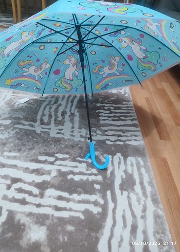 Renkli Unicorn Desenli Şemsiye - Görsel 2