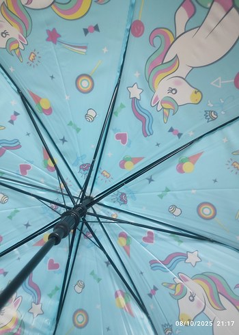 Renkli Unicorn Desenli Şemsiye - Görsel 5
