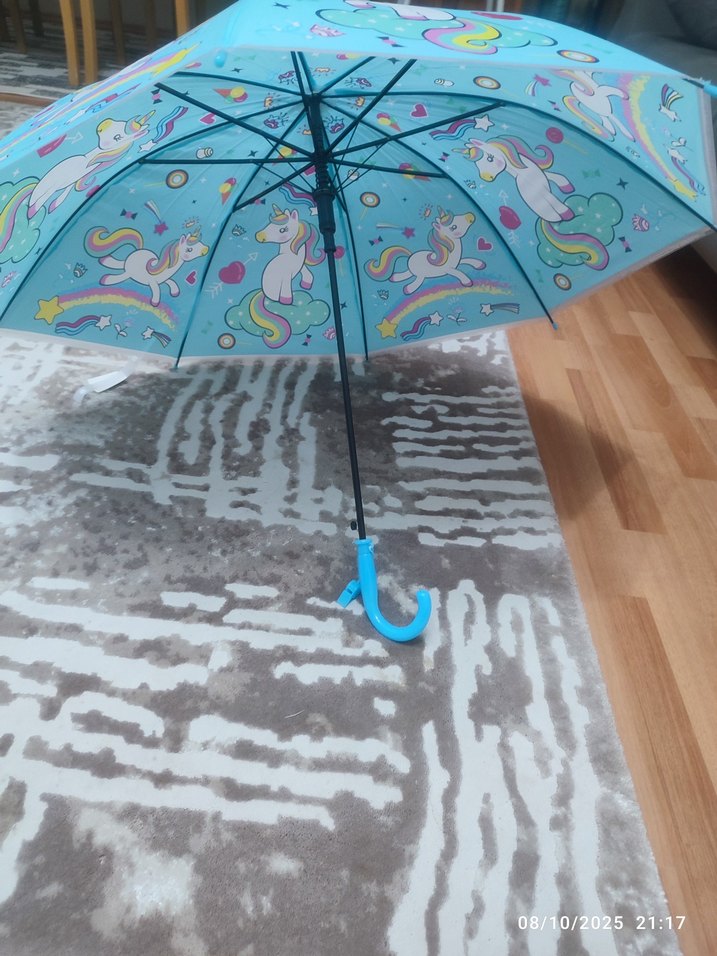 Renkli Unicorn Desenli Şemsiye - Görsel 2