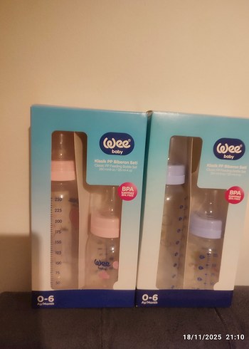 Wee Baby Mavi 0-6 Ay Biberon Seti - Görsel 3