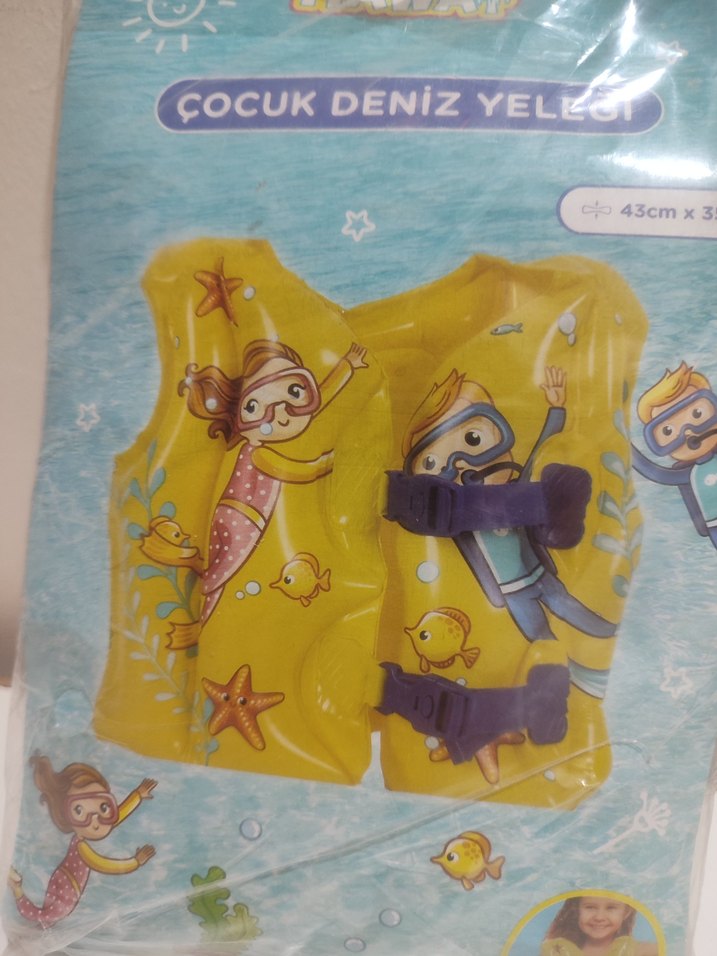 Sarı Çocuk Deniz Yeleği 43x35 cm - Görsel 2