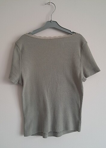 s Beden hm crop bluz su yeşili