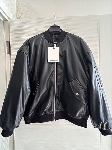 Pull&Bear Suni Deri Oversize Bomber Ceket
