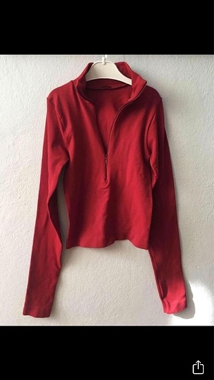Kırmızı renk uzun kollu sweatshirt body
