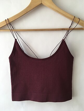 Bordo askılı üst büstiyer crop
