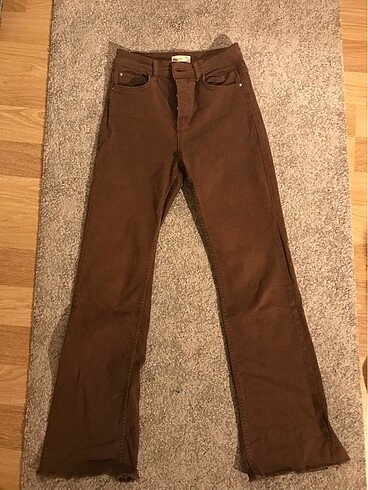 vintage ispanyol paça kahverengi pantolon