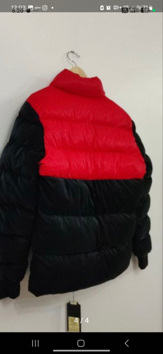 Kırmızı Siyah Düğmeli erkek Kış Ceketi - Görsel 3