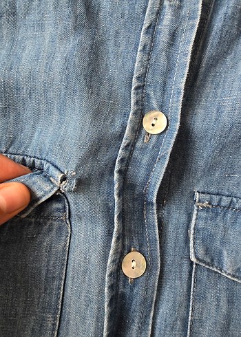 s Beden mavi Renk Düğmeli Kısa Kollu Kot Midi Elbise