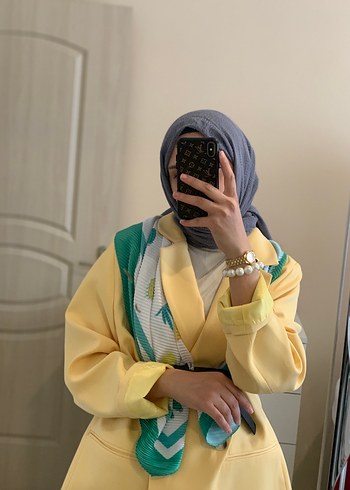 diğer Beden sarı Renk Sarı Drapeli Kadın Blazer Ceket