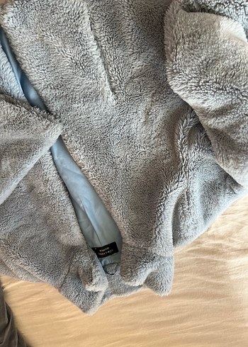 LC Waikiki Bebe mavisi Peluş Kadın Kaban, Uzun Kollu, Midi Boy