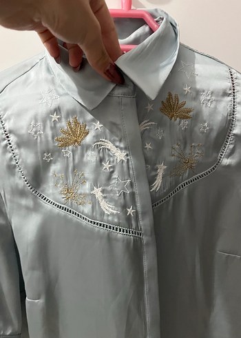 Zara Nakışlı Bohem Kadın Gömlek