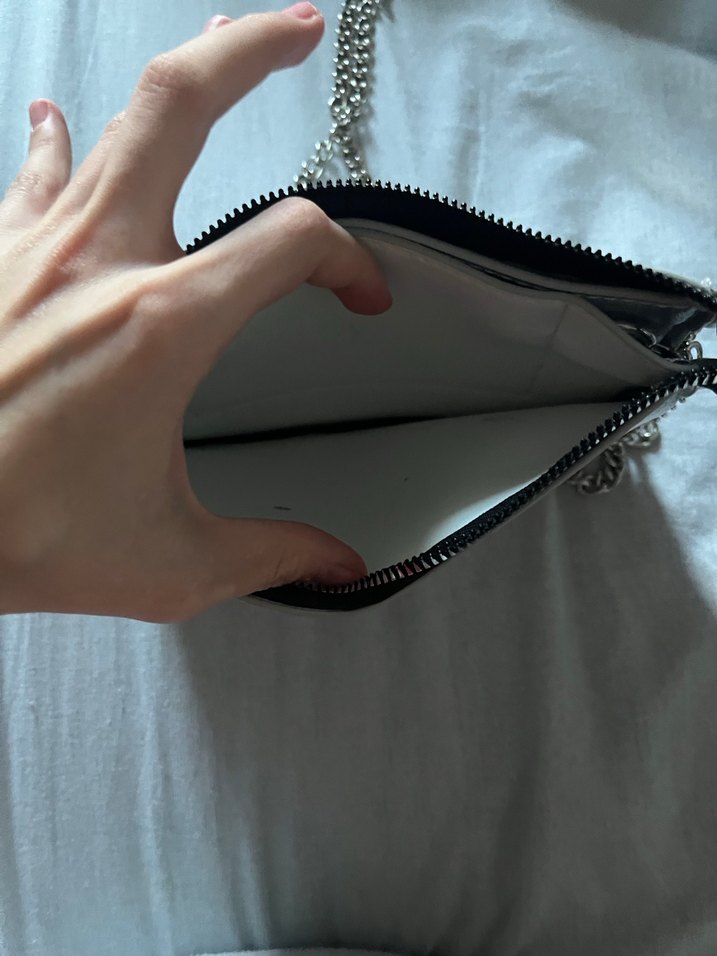 Gri Deri Zincir Detaylı Bohem Kadın Çanta zara - Görsel 2