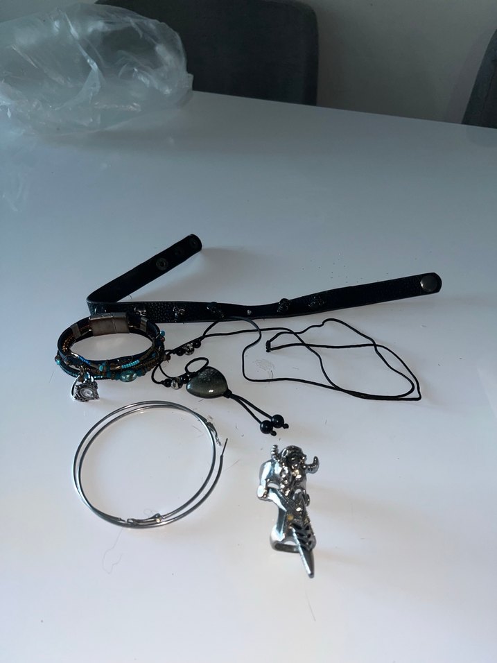 Gri Yılan Desenli Zincir Detaylı Rock Punk Yüzük - Görsel 4