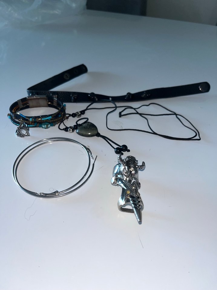 Gri Yılan Desenli Zincir Detaylı Rock Punk Yüzük - Görsel 3