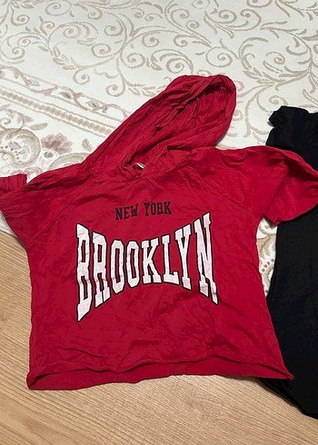 Kırmızı Kadın Mini Uzun Kollu Tişört - Görsel 2