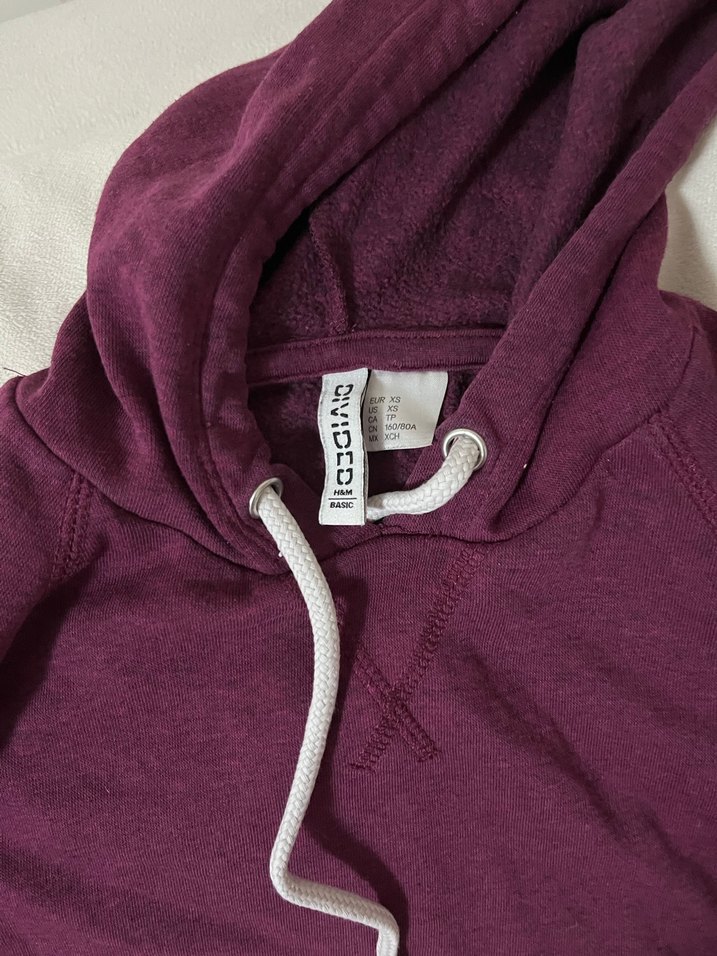 Bordo Kapüşonlu Kadın Sweatshirt - Görsel 2