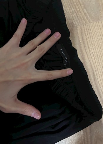 Kadın Siyah Salaş Uzun Kumaş Pantolon - Görsel 2