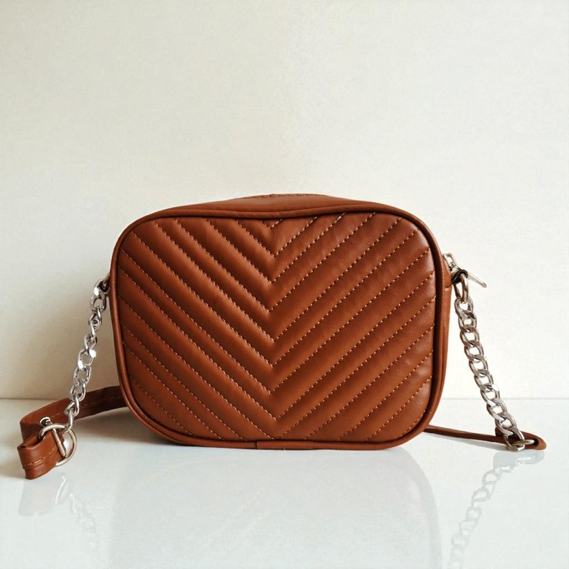 Kahverengi Deri Kadın Omuz Çantası - Görsel 2