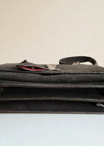 Siyah Zincir Detaylı Süet Kadın Çanta - Görsel 6