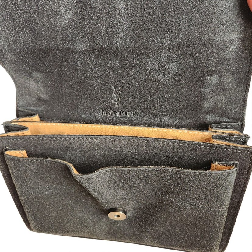 Siyah Zincir Detaylı Süet Kadın Çanta - Görsel 5