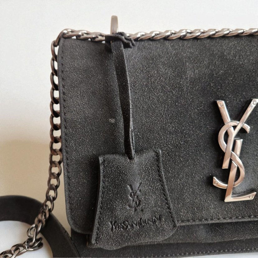 Siyah Zincir Detaylı Süet Kadın Çanta - Görsel 2