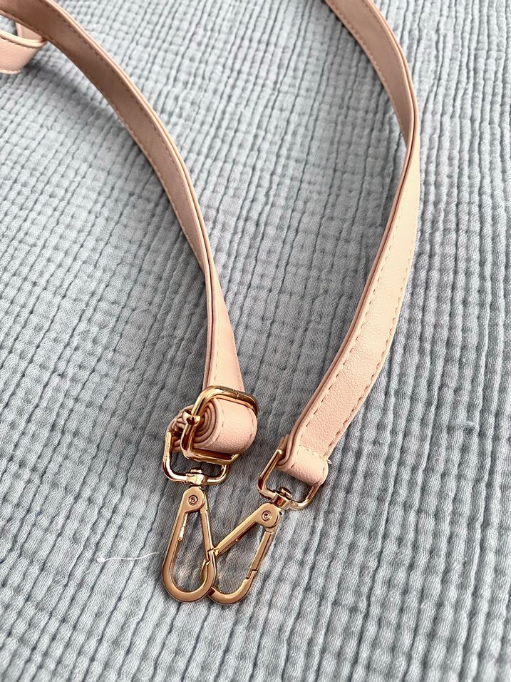 Bej E Deri çanta askısı - Görsel 2