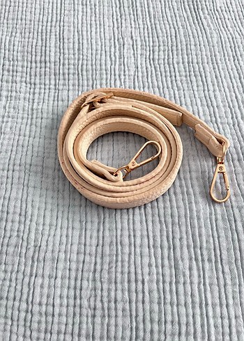 Bej Deri çanta askısı - Görsel 4