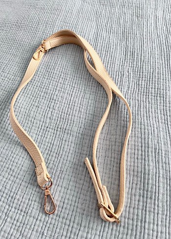 Bej Deri çanta askısı - Görsel 3