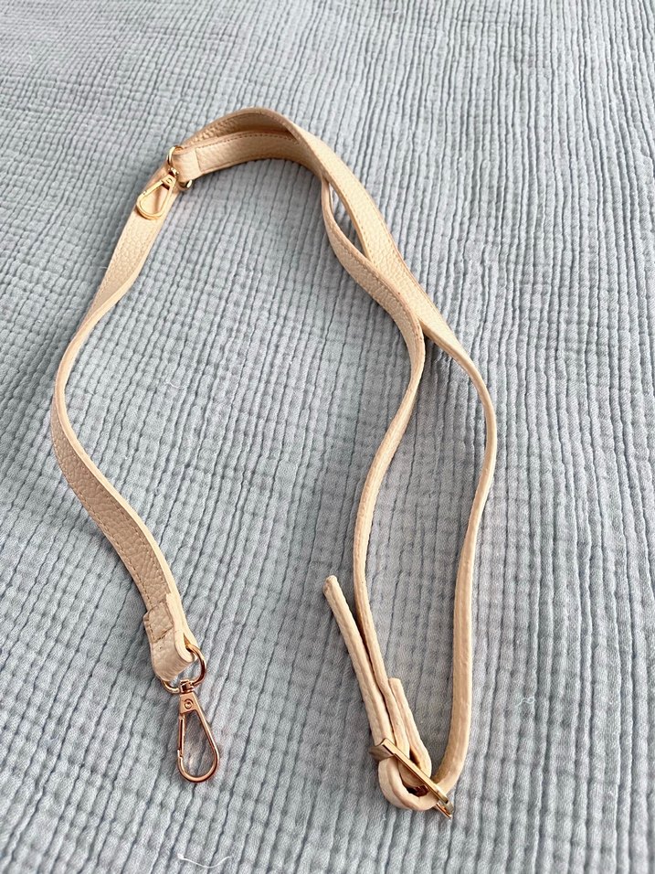Bej Deri çanta askısı - Görsel 3