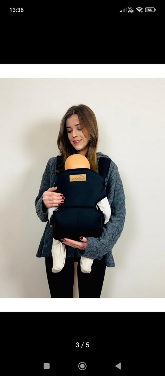 Siyah Bebek Kanguru Taşıyıcı - Görsel 3