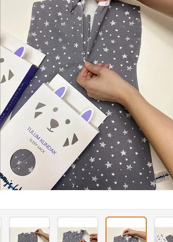 Gri Yıldız Desenli Bebek Kundak - Görsel 3