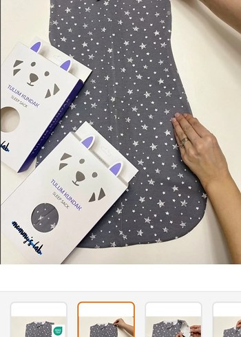 Gri Yıldız Desenli Bebek Kundak - Görsel 6