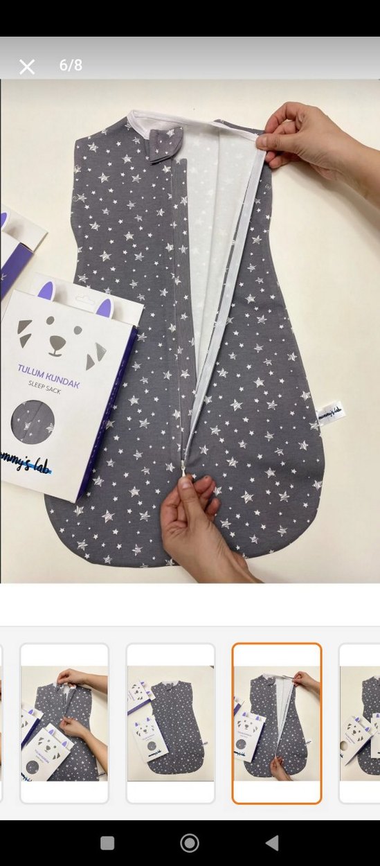 Gri Yıldız Desenli Bebek Kundak - Görsel 4