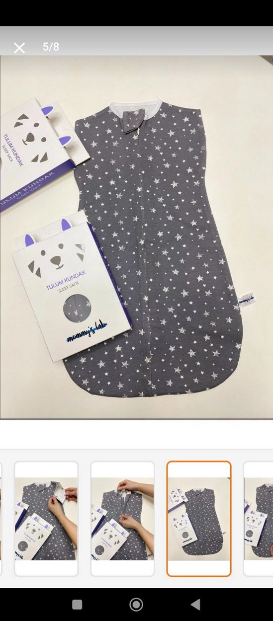 Gri Yıldız Desenli Bebek Kundak - Görsel 2