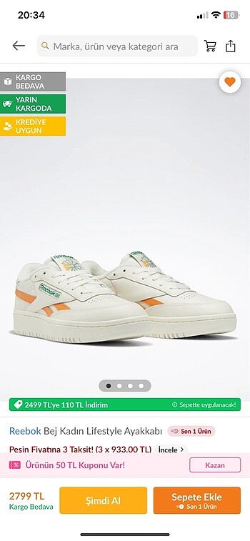 Orijinal Reebok Ayakkabı