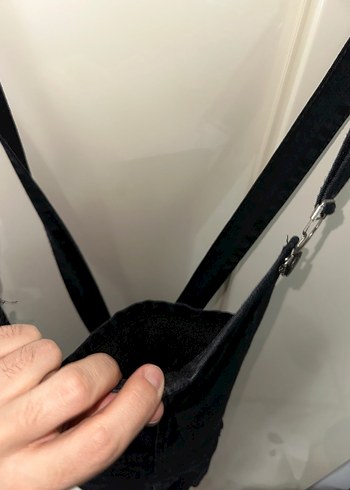 Erkek Siyah Street Wear Askılı Pantolon - Görsel 6