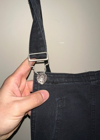 Erkek Siyah Street Wear Askılı Pantolon - Görsel 5