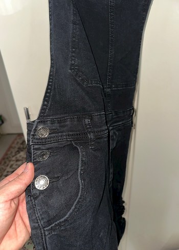 Erkek Siyah Street Wear Askılı Pantolon - Görsel 4