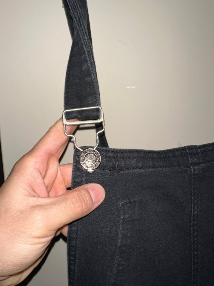 Erkek Siyah Street Wear Askılı Pantolon - Görsel 5